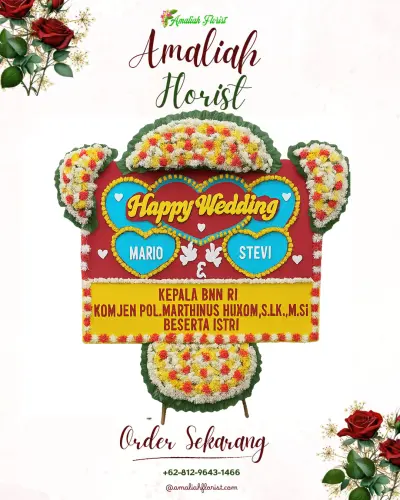 Karangan Papan Bunga Pernikahan di Lemahjaya